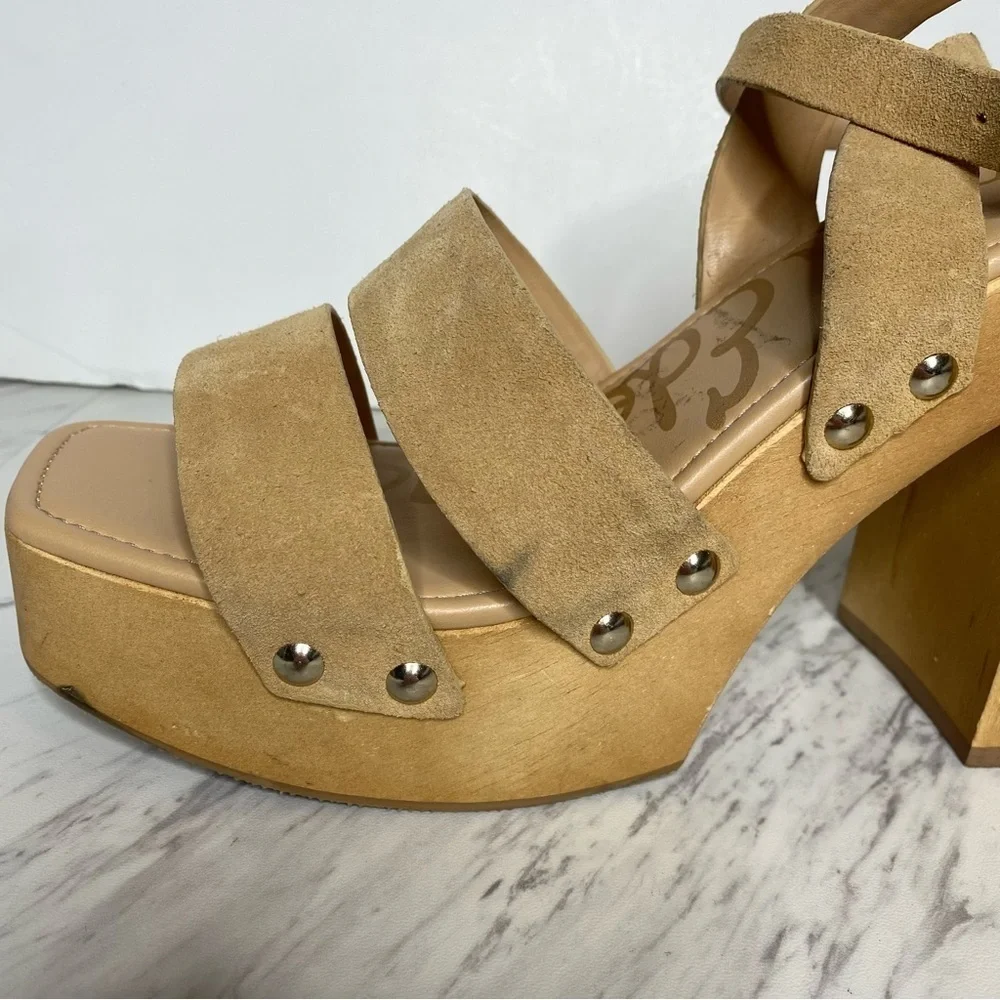 Sam Edelman Rosalind Tan Platform Heeled Sandal 9.5